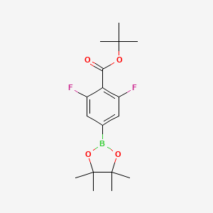 molecular formula C17H23BF2O4 B13723278 tert-Butyl 2,6-difluoro-4-(4,4,5,5-tetramethyl-1,3,2-dioxaborolan-2-yl)benzoate 