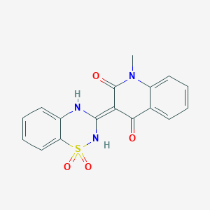 molecular formula C17H13N3O4S B137233 3-(1,1-dioxido-2H-1,2,4-benzothiadiazin-3-yl)-4-hydroxy-1-methyl-2(1H)-quinolinone CAS No. 303776-75-2