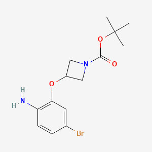 molecular formula C14H19BrN2O3 B13723343 tert-Butyl 3-(2-amino-5-bromophenoxy)azetidine-1-carboxylate 