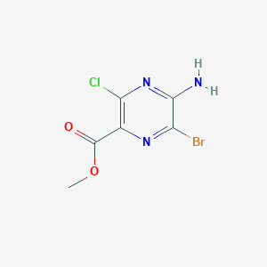molecular formula C6H5BrClN3O2 B13723351 Methyl 5-amino-6-bromo-3-chloropyrazine-2-carboxylate 