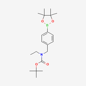 molecular formula C20H32BNO4 B13723353 Ethyl-[4-(4,4,5,5-tetramethyl-[1,3,2]dioxaborolan-2-yl)-benzyl]-carbamic acid tert-butyl ester 