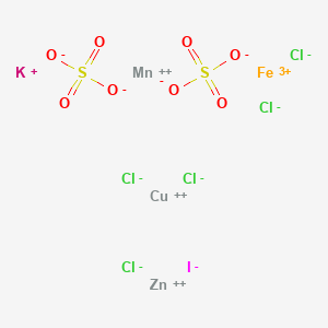 Copper;potassium;ZINC;iron(3+);manganese(2+);pentachloride;iodide;disulfate