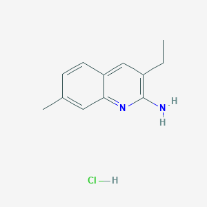molecular formula C12H15ClN2 B13723434 2-Amino-3-ethyl-7-methylquinoline hydrochloride CAS No. 1171083-84-3