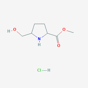 molecular formula C7H14ClNO3 B13723448 Methyl 5-(Hydroxymethyl)pyrrolidine-2-carboxylate Hydrochloride 