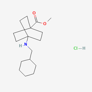 molecular formula C17H30ClNO2 B13723469 Methyl 4-((cyclohexylmethyl)amino)bicyclo[2.2.2]octane-1-carboxylate hydrochloride 