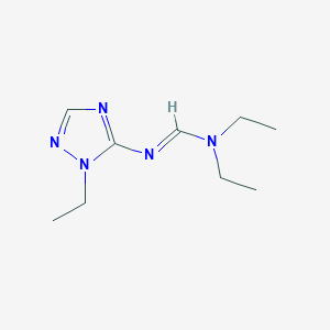 molecular formula C9H17N5 B13723500 N,N-Diethyl-N'-(1-ethyl-1H-1,2,4-triazol-5-yl)formimidamide 