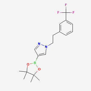 molecular formula C18H22BF3N2O2 B13723536 4-(4,4,5,5-Tetramethyl-[1,3,2]dioxaborolan-2-yl)-1-[2-(3-trifluoromethylphenyl)-ethyl]-1H-pyrazole 