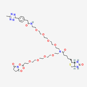 molecular formula C46H69N9O15S B13723581 N-(Methyltetrazine-PEG4)-N-Biotin-PEG4-NHS 