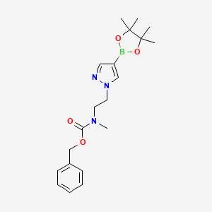 molecular formula C20H28BN3O4 B13723643 Methyl-{2-[4-(4,4,5,5-tetramethyl-[1,3,2]dioxaborolan-2-yl)-pyrazol-1-yl]-ethyl}-carbamic acid benzyl ester 