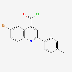 molecular formula C17H11BrClNO B1372365 6-Bromo-2-(4-methylphenyl)quinoline-4-carbonyl chloride CAS No. 1160264-99-2