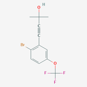 molecular formula C12H10BrF3O2 B1372377 4-(2-Bromo-5-(trifluoromethoxy)phenyl)-2-methylbut-3-YN-2-OL CAS No. 1187385-74-5