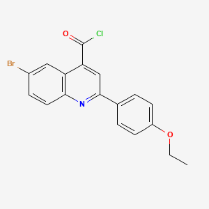 molecular formula C18H13BrClNO2 B1372386 6-Bromo-2-(4-ethoxyphenyl)quinoline-4-carbonyl chloride CAS No. 1160253-15-5