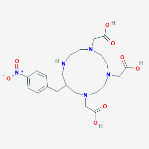 molecular formula C22H33N5O8 B137239 12(4-Nitrobenzyl)-1,4,7,10-tetraazacyclotridecane-1,4,7-triacetic acid CAS No. 128924-92-5