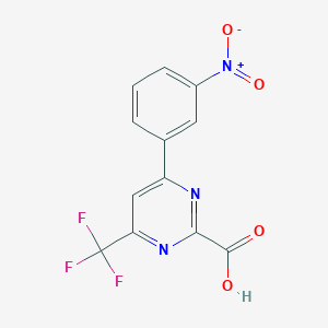 molecular formula C12H6F3N3O4 B13723963 4-(3-Nitrophenyl)-6-(trifluoromethyl)pyrimidine-2-carboxylic acid 