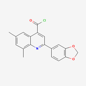 molecular formula C19H14ClNO3 B1372400 2-(1,3-Benzodioxol-5-YL)-6,8-dimethylquinoline-4-carbonyl chloride CAS No. 1160263-02-4