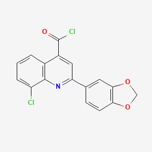 molecular formula C17H9Cl2NO3 B1372405 2-(1,3-Benzodioxol-5-YL)-8-chloroquinoline-4-carbonyl chloride CAS No. 1160256-73-4