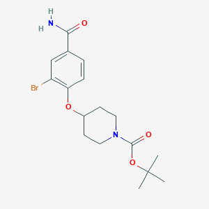 molecular formula C17H23BrN2O4 B13724062 tert-Butyl 4-(2-bromo-4-carbamoylphenoxy)piperidine-1-carboxylate 