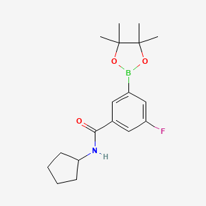 molecular formula C18H25BFNO3 B13724129 N-Cyclopentyl-3-fluoro-5-(tetramethyl-1,3,2-dioxaborolan-2-yl)benzamide 