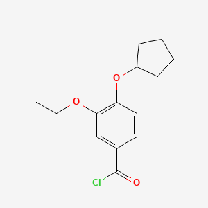 molecular formula C14H17ClO3 B1372413 4-(Cyclopentyloxy)-3-ethoxybenzoyl chloride CAS No. 1160249-46-6