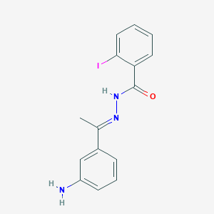 molecular formula C15H14IN3O B13724137 N'-[(1E)-1-(3-aminophenyl)ethylidene]-2-iodobenzohydrazide 