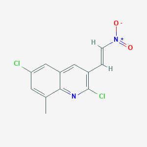 molecular formula C12H8Cl2N2O2 B13724253 E-2,6-Dichloro-8-methyl-3-(2-nitro)vinylquinoline 