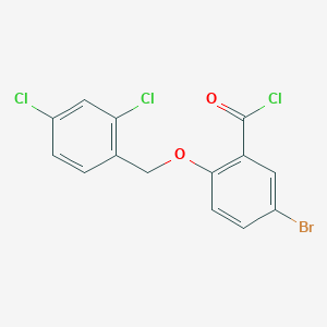 molecular formula C14H8BrCl3O2 B1372426 5-Bromo-2-[(2,4-dichlorobenzyl)oxy]benzoyl chloride CAS No. 1160260-32-1