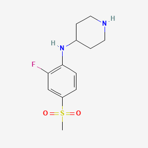 molecular formula C12H17FN2O2S B13724329 N-[2-Fluoro-4-(methylsulfonyl)phenyl]piperidin-4-amine 