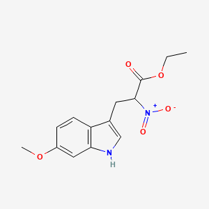molecular formula C14H16N2O5 B13724348 Ethyl 3-(6-Methoxy-3-indolyl)-2-nitropropanoate 