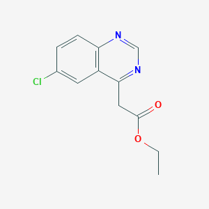 molecular formula C12H11ClN2O2 B13724367 Ethyl 6-Chloroquinazoline-4-acetate 