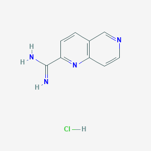 molecular formula C9H9ClN4 B1372440 1,6-Naphthyridine-2-carboximidamide hydrochloride CAS No. 1179360-44-1