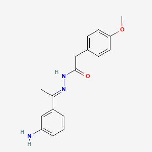 molecular formula C17H19N3O2 B13724447 N'-(1-(3-Aminophenyl)ethylidene)-2-(4-methoxyphenyl)acetohydrazide 