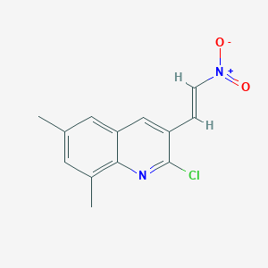 molecular formula C13H11ClN2O2 B13724473 E-2-Chloro-6,8-dimethyl-3-(2-nitro)vinylquinoline 