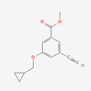 molecular formula C14H14O3 B13724526 Methyl 3-(cyclopropylmethoxy)-5-ethynylbenzoate 