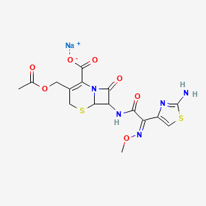 molecular formula C16H16N5NaO7S2 B13724618 sodium (Z)-3-(acetoxymethyl)-7-(2-(2-aminothiazol-4-yl)-2-(methoxyimino)acetamido)-8-oxo-5-thia-1-azabicyclo[4.2.0]oct-2-ene-2-carboxylate 