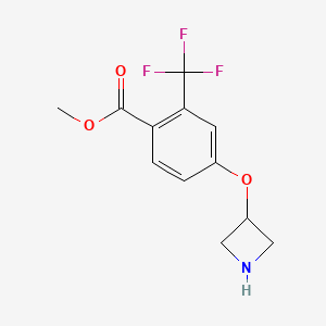 molecular formula C12H12F3NO3 B13724709 Methyl 4-(azetidin-3-yloxy)-2-(trifluoromethyl)benzoate 