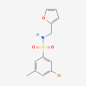 molecular formula C12H12BrNO3S B1372472 3-Bromo-N-(furan-2-ylmethyl)-5-methylbenzenesulfonamide CAS No. 1020252-90-7