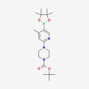 molecular formula C21H34BN3O4 B1372478 tert-Butyl 4-(4-methyl-5-(4,4,5,5-tetramethyl-1,3,2-dioxaborolan-2-yl)pyridin-2-yl)piperazine-1-carboxylate CAS No. 1073355-13-1