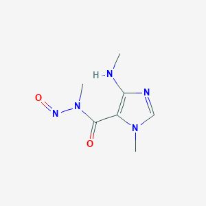 molecular formula C7H11N5O2 B137248 1H-Imidazole-5-carboxamide, N,1-dimethyl-4-(methylamino)-N-nitroso- CAS No. 145439-03-8