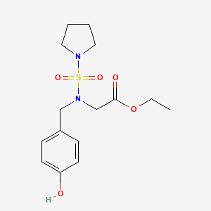 molecular formula C15H22N2O5S B13724844 Ethyl 2-(N-(4-hydroxybenzyl)pyrrolidine-1-sulfonamido)acetate 