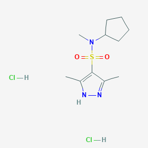 molecular formula C11H21Cl2N3O2S B1372491 N-cyclopentyl-N,3,5-trimethyl-1H-pyrazole-4-sulfonamide dihydrochloride CAS No. 1231963-81-7