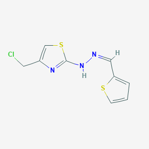 molecular formula C9H8ClN3S2 B13724939 Thiophene-2-carbaldehyde [4-(chloromethyl)-1,3-thiazol-2-yl]hydrazone 