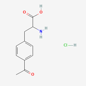 molecular formula C11H14ClNO3 B1372503 3-(4-Acetylphenyl)-2-aminopropanoic acid hydrochloride CAS No. 1360436-95-8