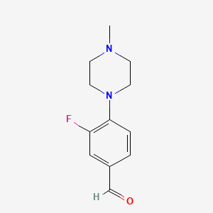 molecular formula C12H15FN2O B1372547 3-Fluoro-4-(4-methylpiperazin-1-yl)benzaldehyde CAS No. 868770-03-0