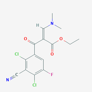 molecular formula C15H13Cl2FN2O3 B13726396 ethyl (Z)-2-(2,4-dichloro-3-cyano-5-fluorobenzoyl)-3-(dimethylamino)prop-2-enoate 