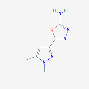 molecular formula C7H9N5O B1372645 5-(1,5-dimethyl-1H-pyrazol-3-yl)-1,3,4-oxadiazol-2-amine CAS No. 1170460-87-3