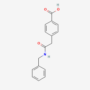 molecular formula C16H15NO3 B13726458 4-((Benzyl carbamoyl)methyl)benzoic acid 