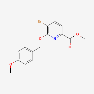 molecular formula C15H14BrNO4 B13726521 Methyl 5-bromo-6-((4-methoxybenzyl)oxy)picolinate 