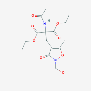 molecular formula C16H24N2O8 B13726531 Diethyl 2-acetamido-2-[[2-(methoxymethyl)-5-methyl-3-oxo-1,2-oxazol-4-yl]methyl]propanedioate 