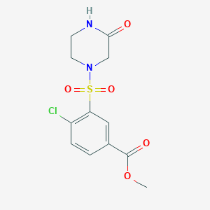 molecular formula C12H13ClN2O5S B1372663 Methyl 4-chloro-3-[(3-oxopiperazin-1-yl)sulfonyl]benzoate CAS No. 1210458-57-3