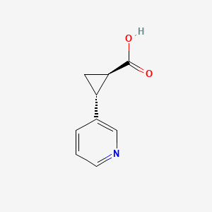 molecular formula C9H9NO2 B1372665 (1R,2R)-2-(pyridin-3-yl)cyclopropane-1-carboxylic acid CAS No. 731811-50-0